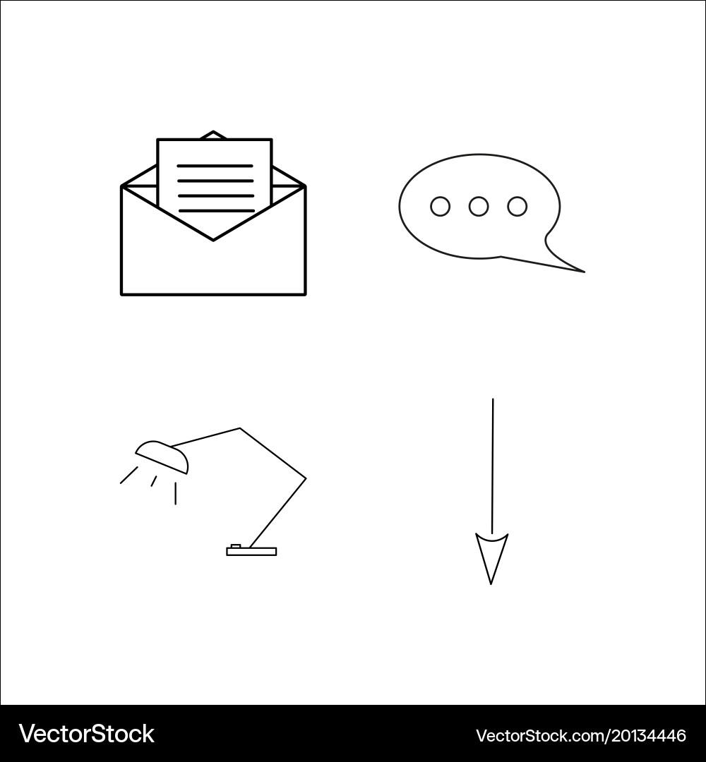 Web simple linear icon setsimple outline icons vector image