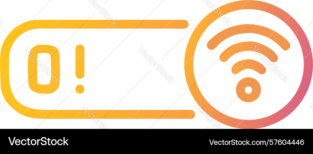 Zero notifications and active wi-fi status icon vector image