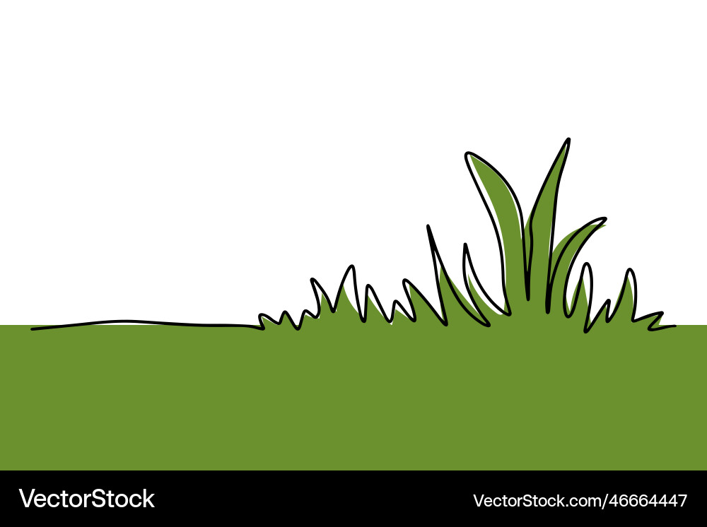 Abstract meadow line with grass continuous one Abstract meadow line with grass continuous one vector image