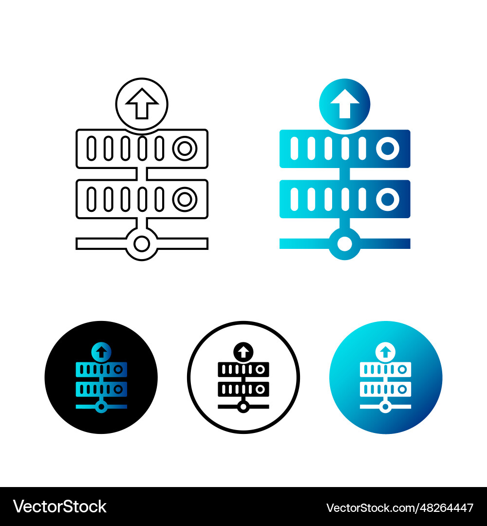 Abstract server upload icon vector image