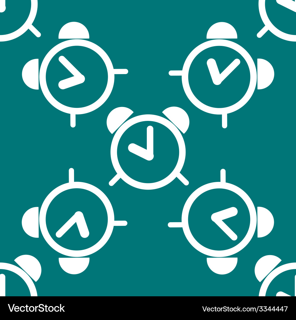 Alarm clock web icon flat design seamless pattern Vector Image