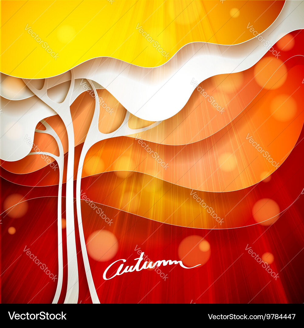 Autumn background with tree vector image