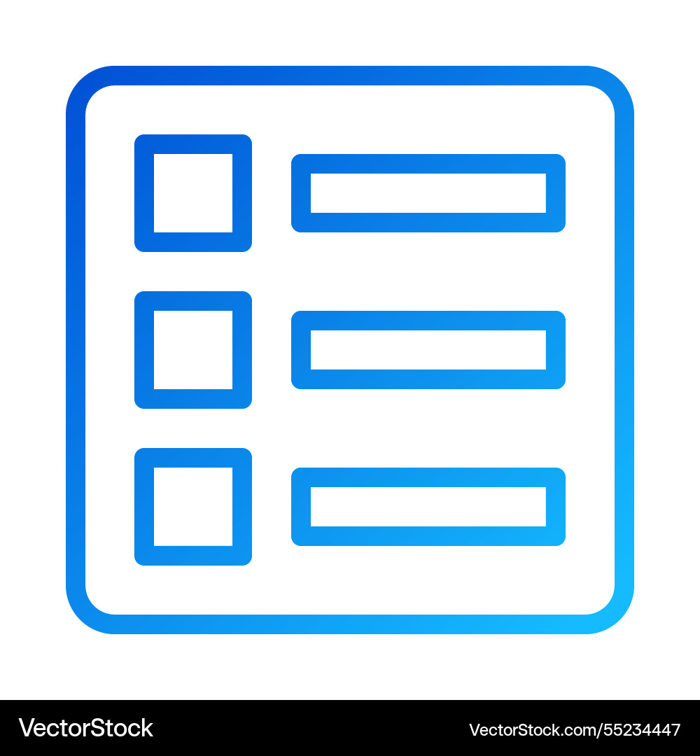Blue checklist icon with rounded rectangle shape vector image