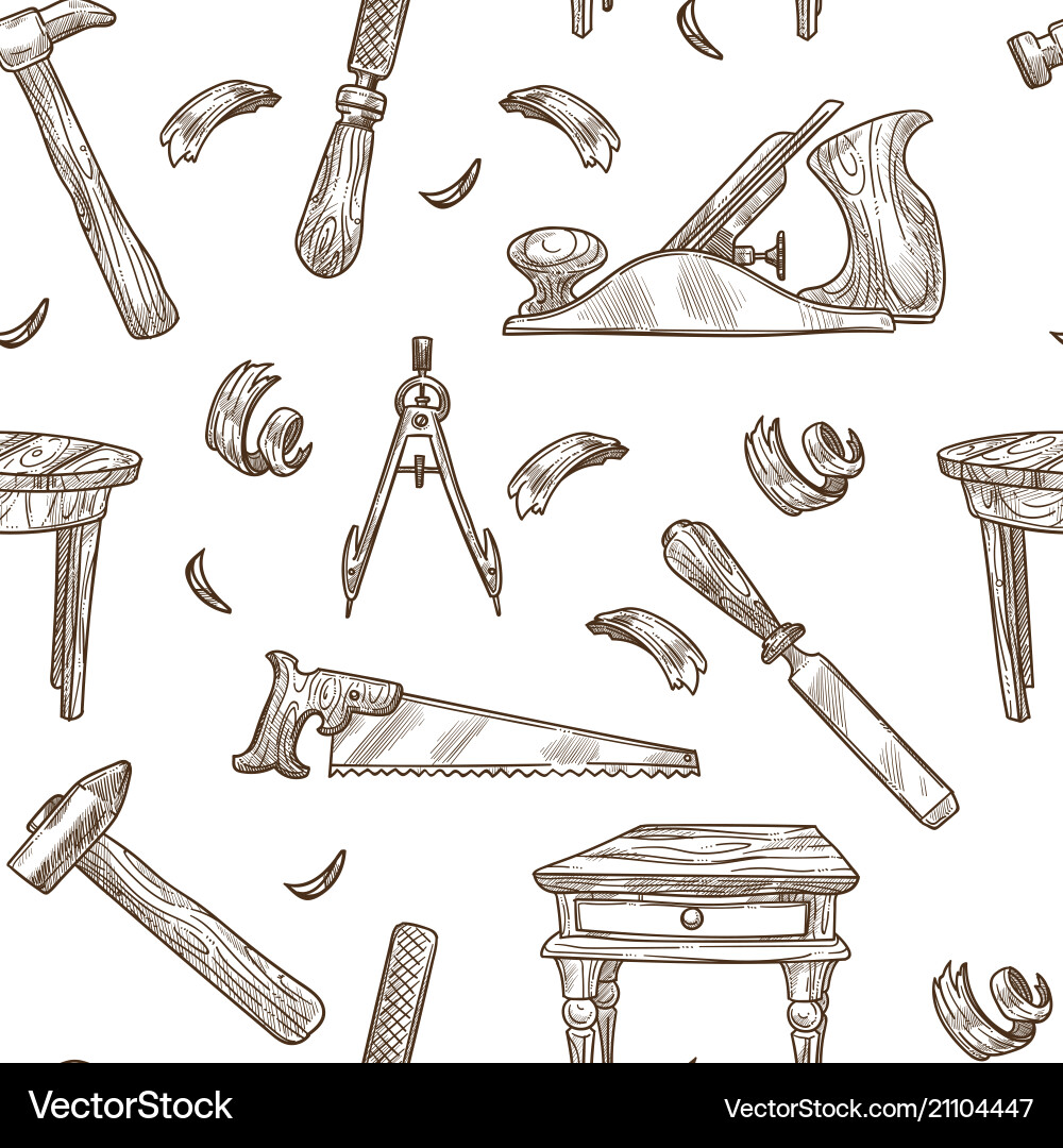 Carpentry tools pattern background Carpentry tools pattern background vector image