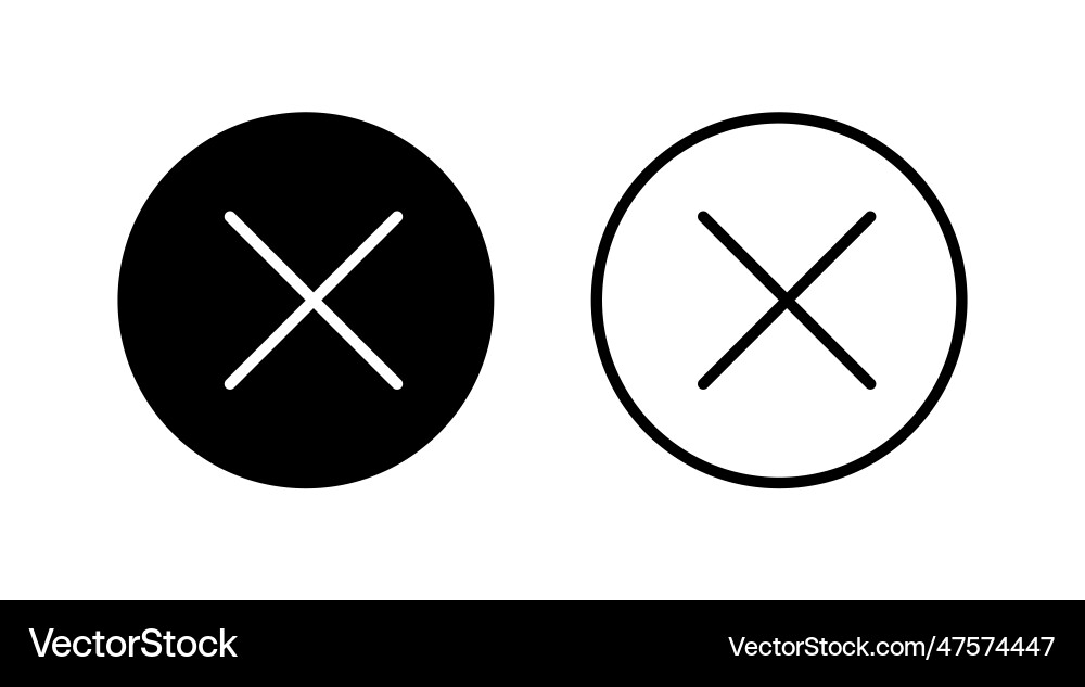 Close icon delete remove cancel exit symbol Close icon delete remove cancel exit symbol vector image