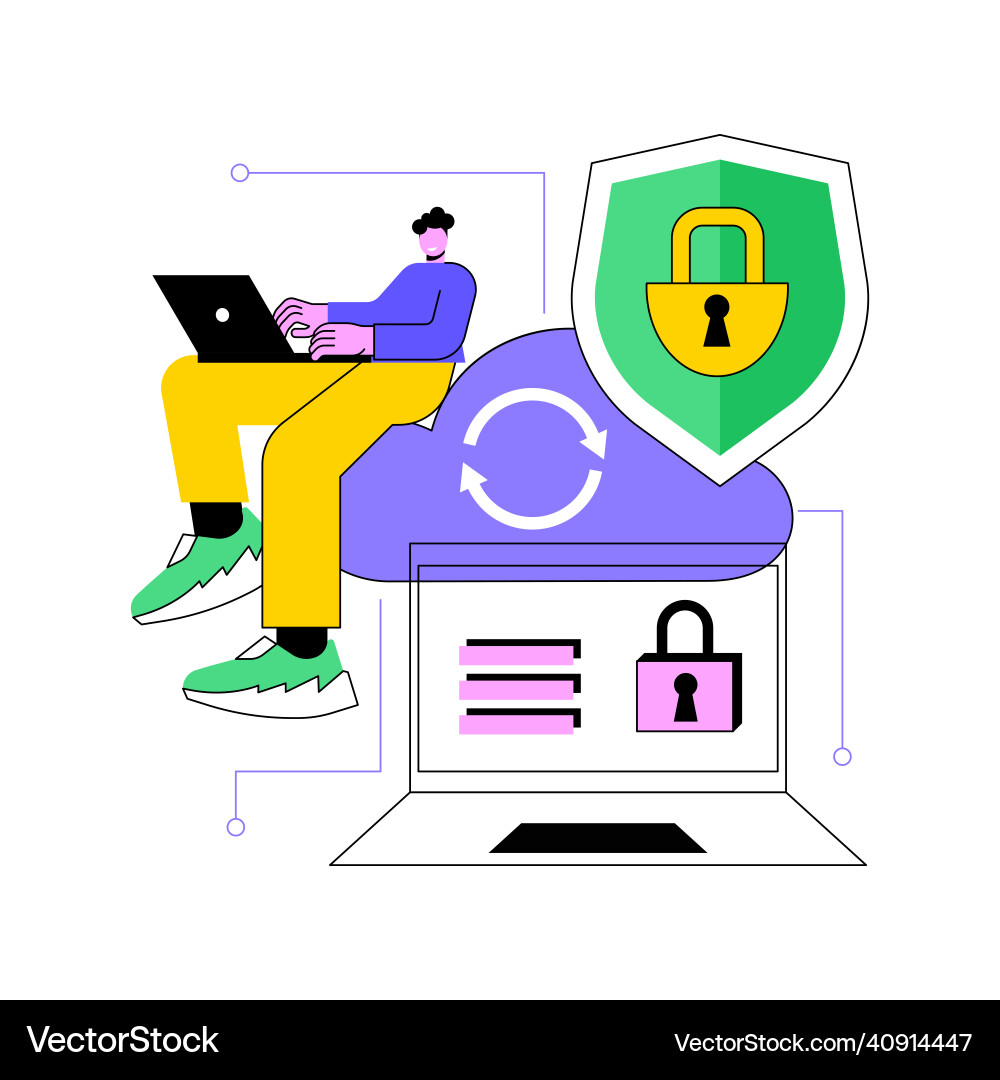 Cloud computing security abstract concept Cloud computing security abstract concept vector image