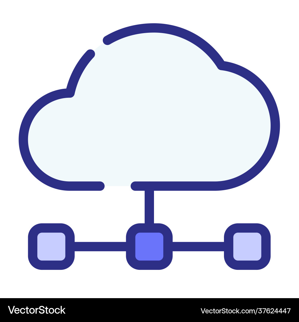 Cloud internet connection network single isolated Cloud internet connection network single isolated vector image