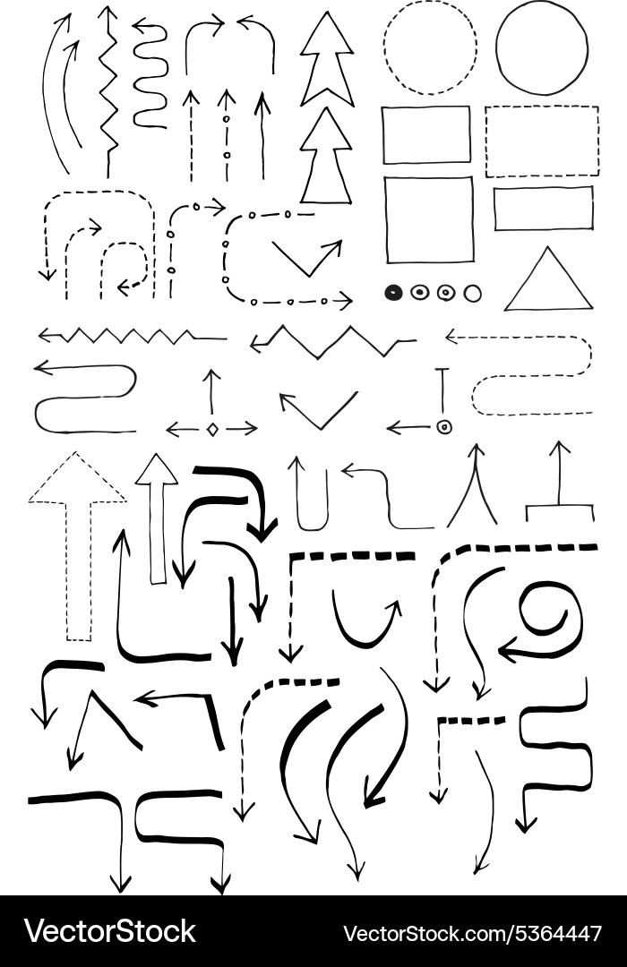 Doodle Flowchart &amp Diagramm Set Vektorbild