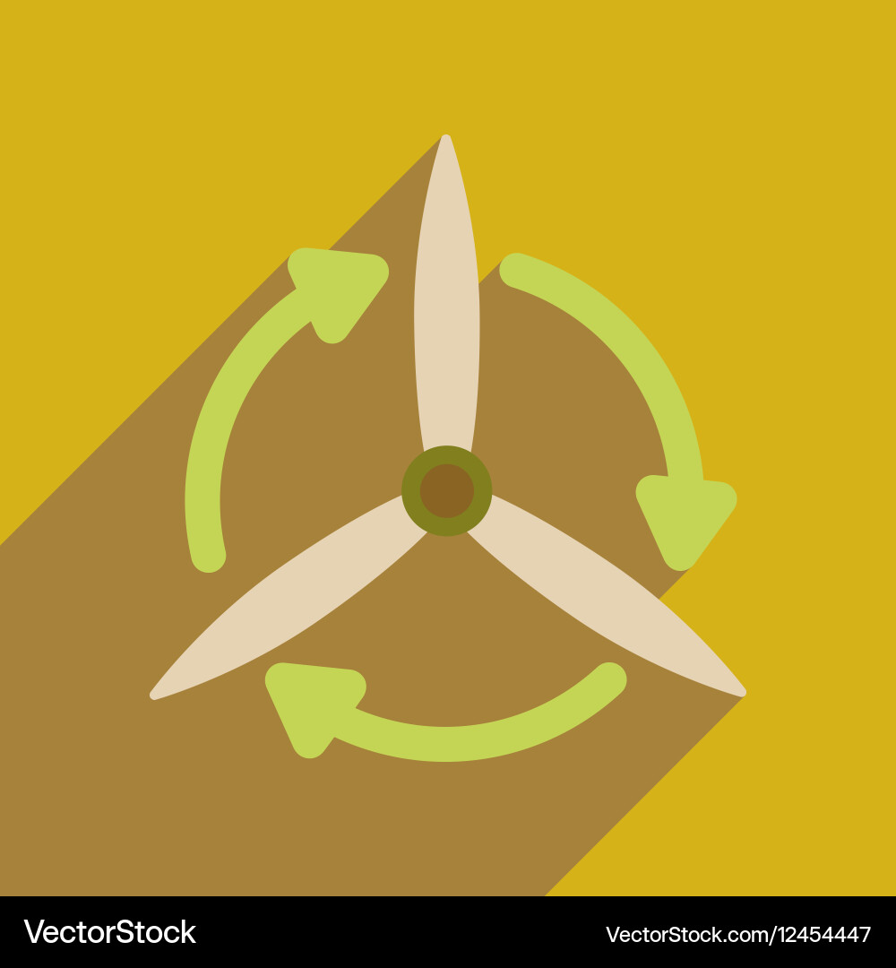 Flat web icon with long shadow windmill Vector Image