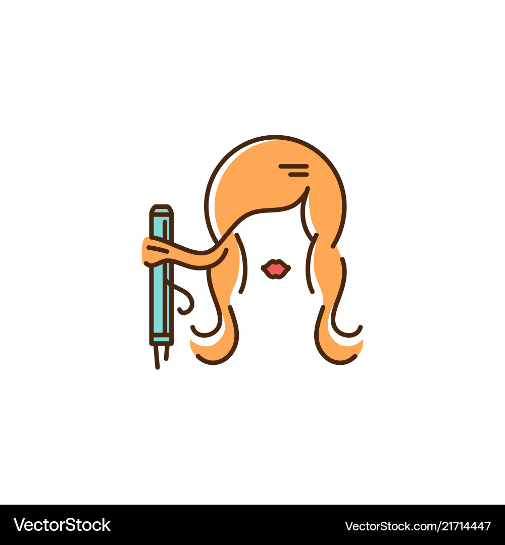 Hair styling logo curling icon hairdresser vector image