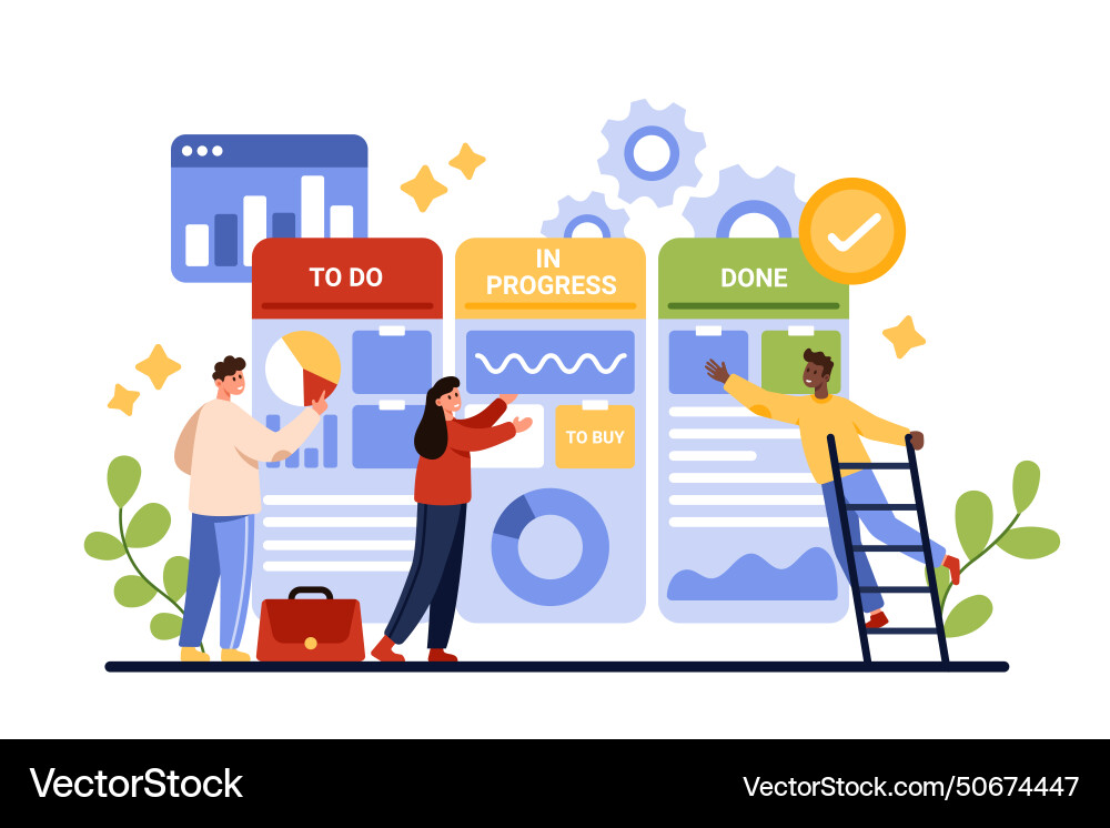 Kanban board agile project management method Vector Image