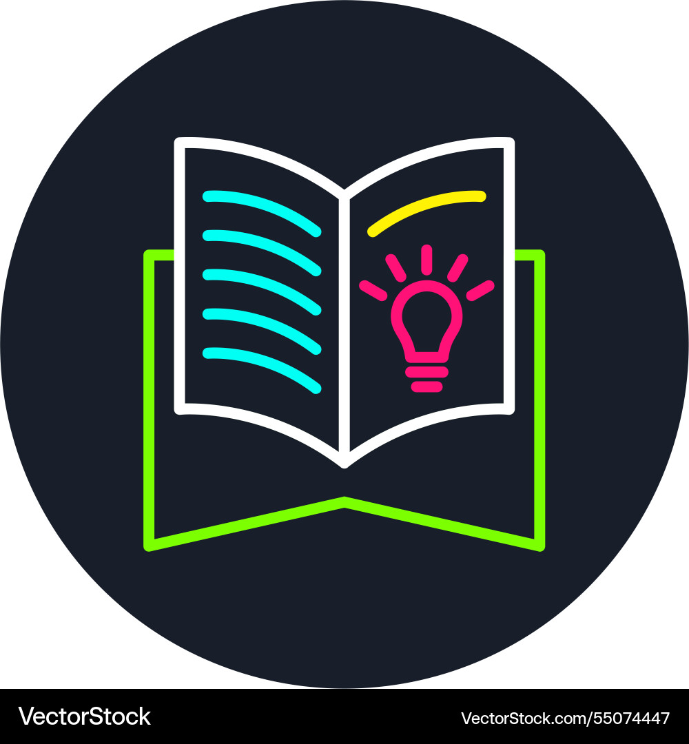 Learn line multi color icon Vector Image