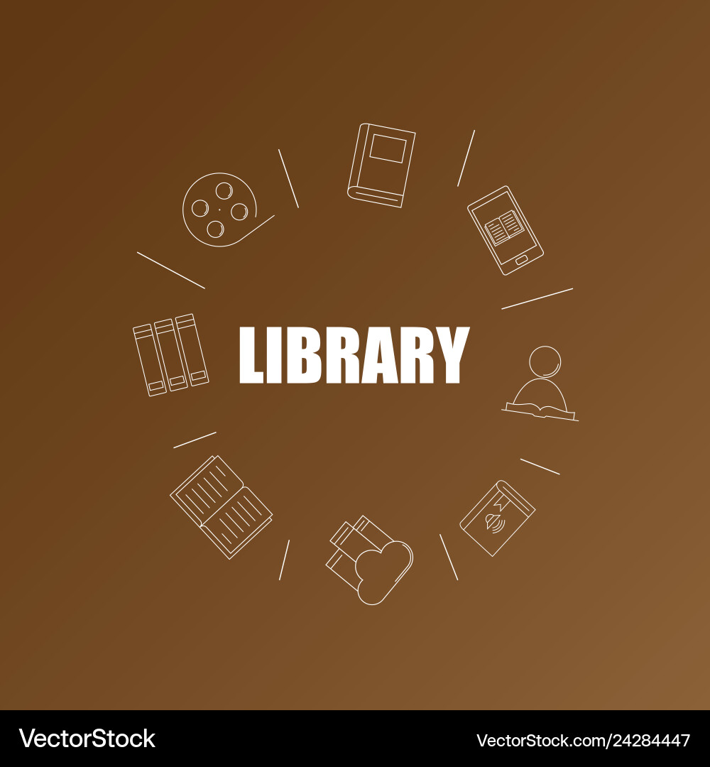 Library background from line icon Library background from line icon vector image