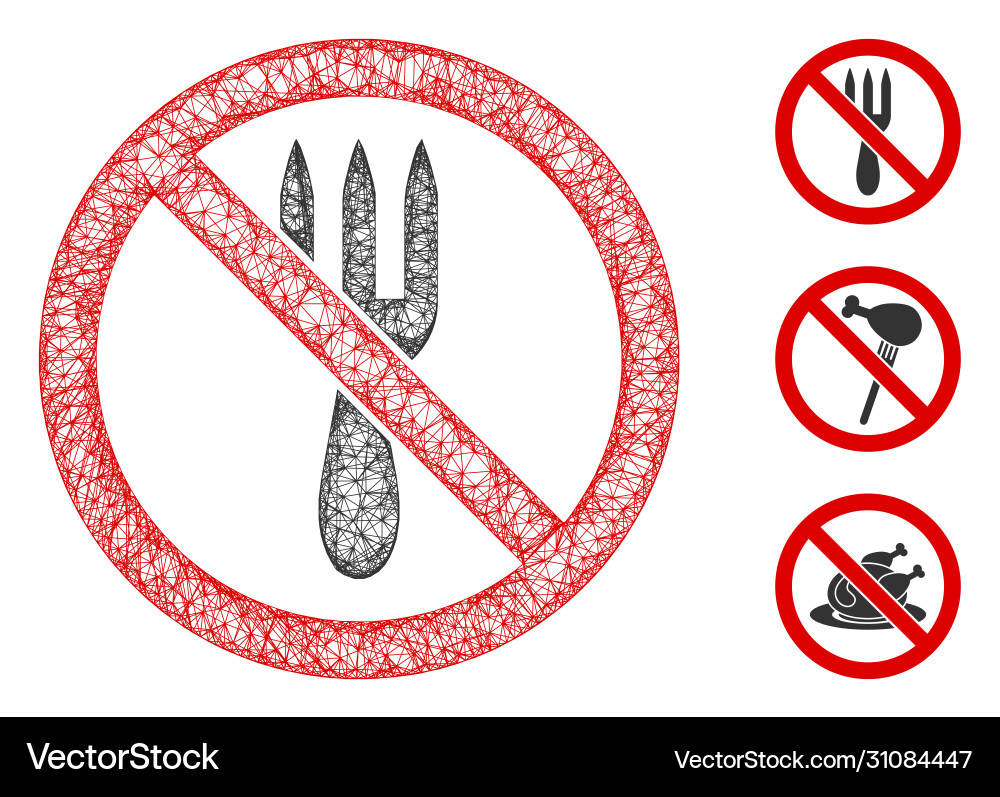 No fork polygonal web mesh vector image