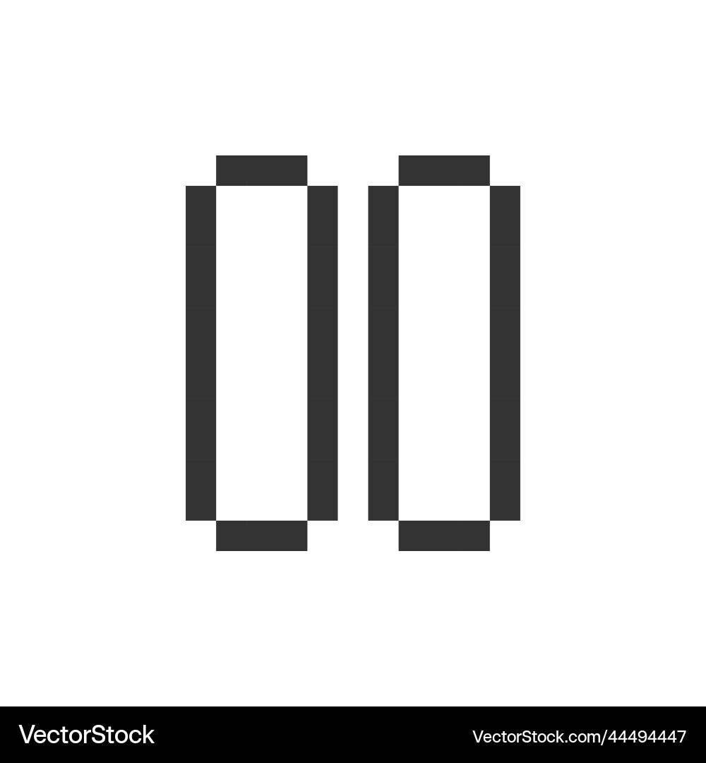 Pause button pixelated ui icon Pause button pixelated ui icon vector image