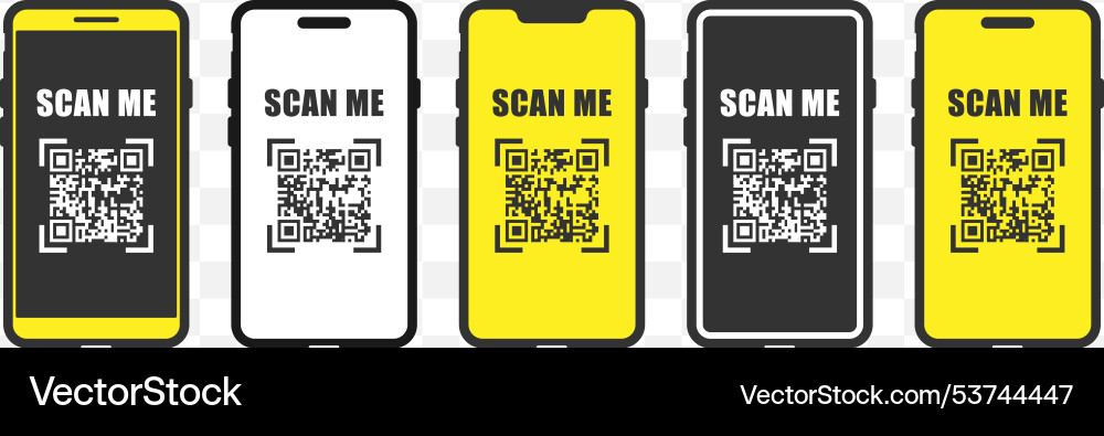 QR Code Scan on Smartphone vector image