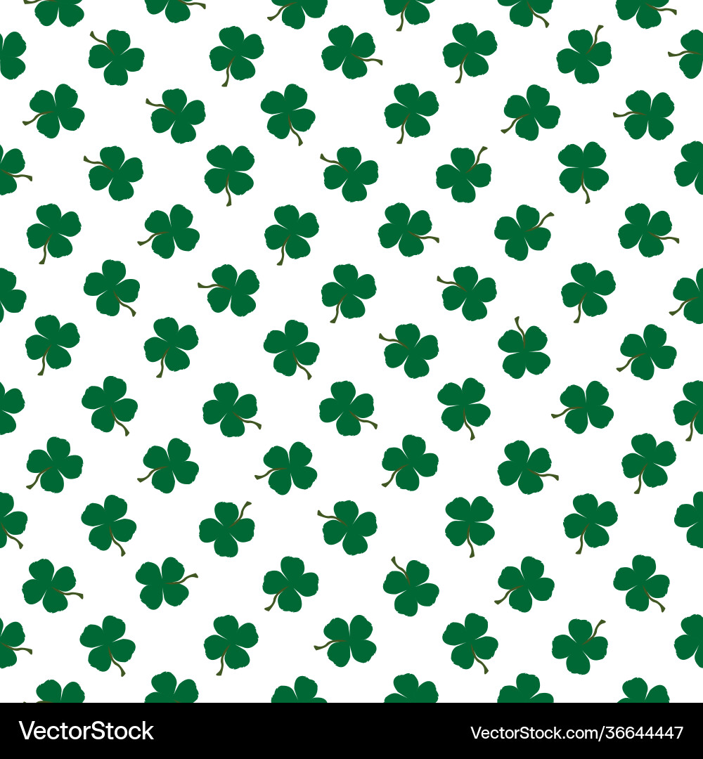 Seamless pattern with clovers on white background Seamless pattern with clovers on white background vector image