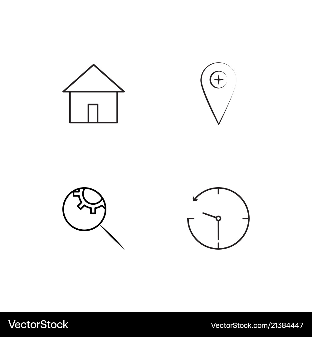 Time linear icons set simple outline vector image