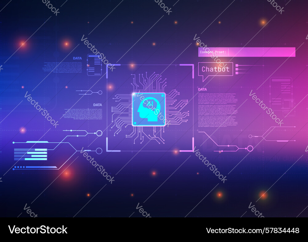 Ai artificial intelligence big data management Vector Image