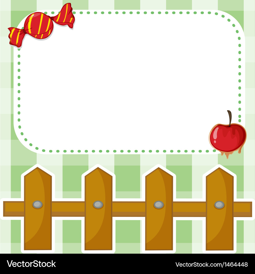 An empty template with a candy and apple Vector Image