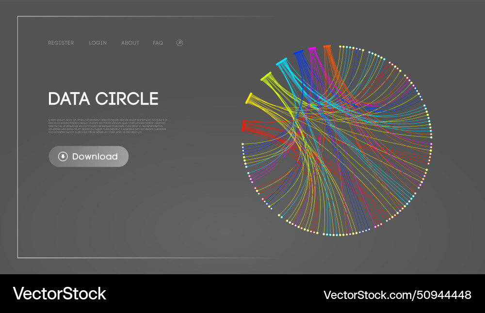 Big data circle blockchain technology background vector image