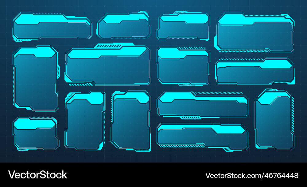 Blue futuristic hud or ui elements sci-fi user vector image