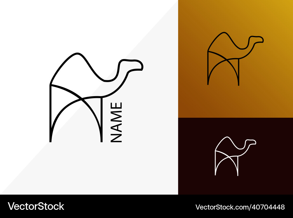 Camel drawn in one line simple and flat icon Vector Image