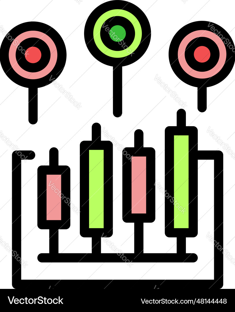 Chart data icon flat Chart data icon flat vector image