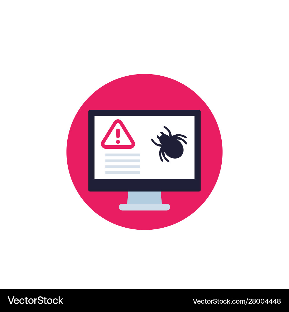 Computer bug flat icon vector image