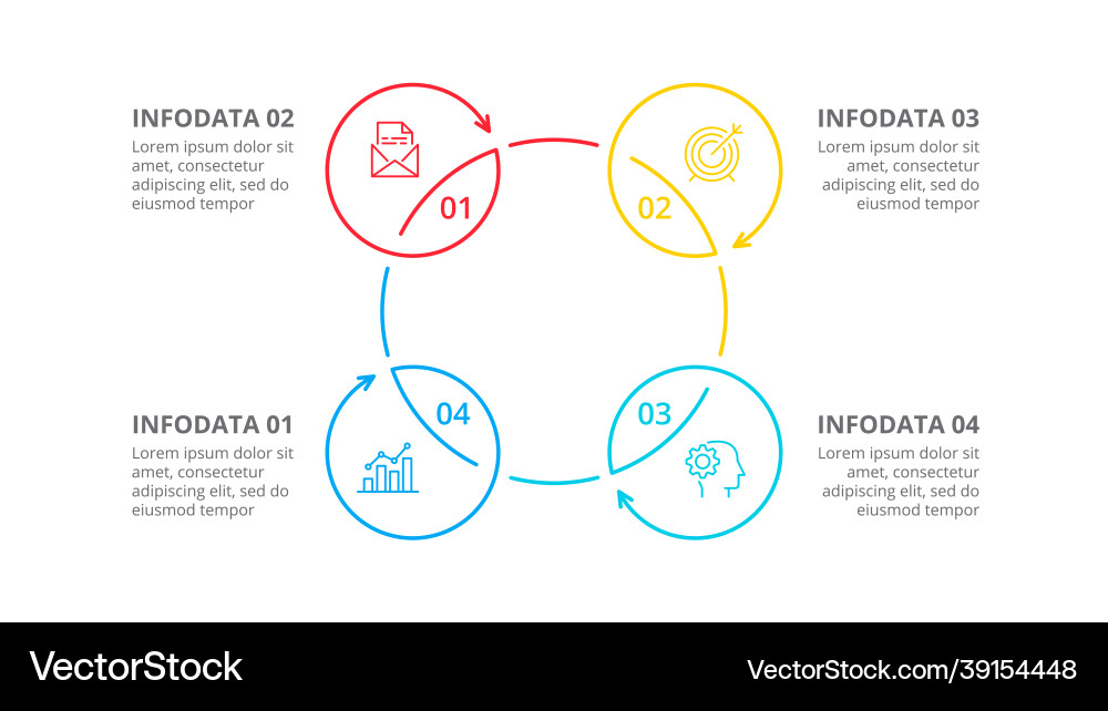 Cyclic lines infographic modern Royalty Free Vector Image