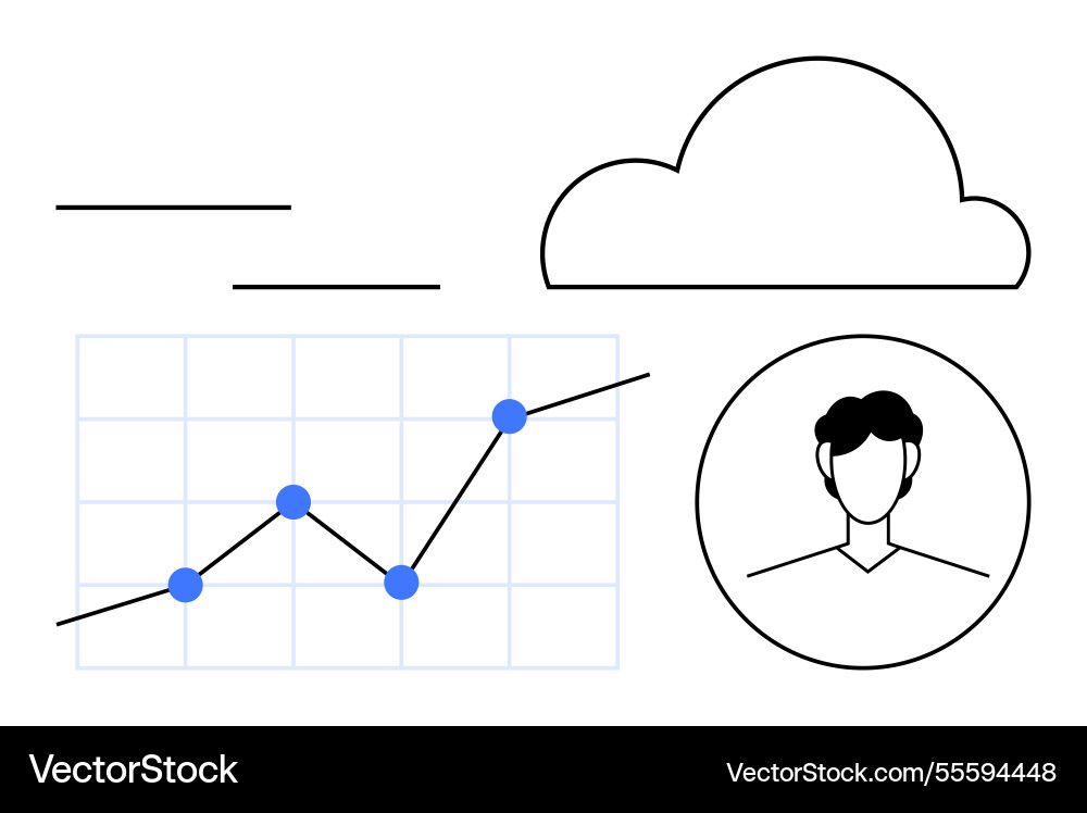 Data analytics concept with growth chart user Data analytics concept with growth chart user Vector Image