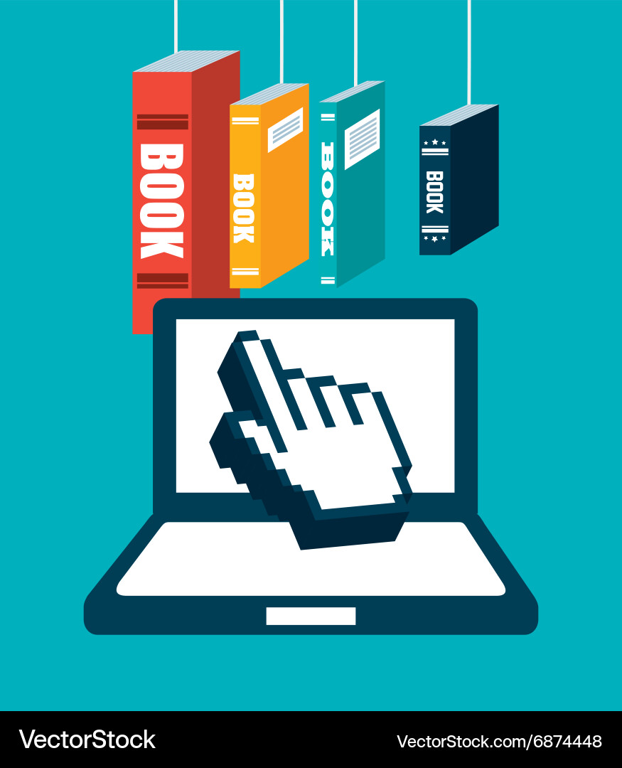 E-learning concept design vector image