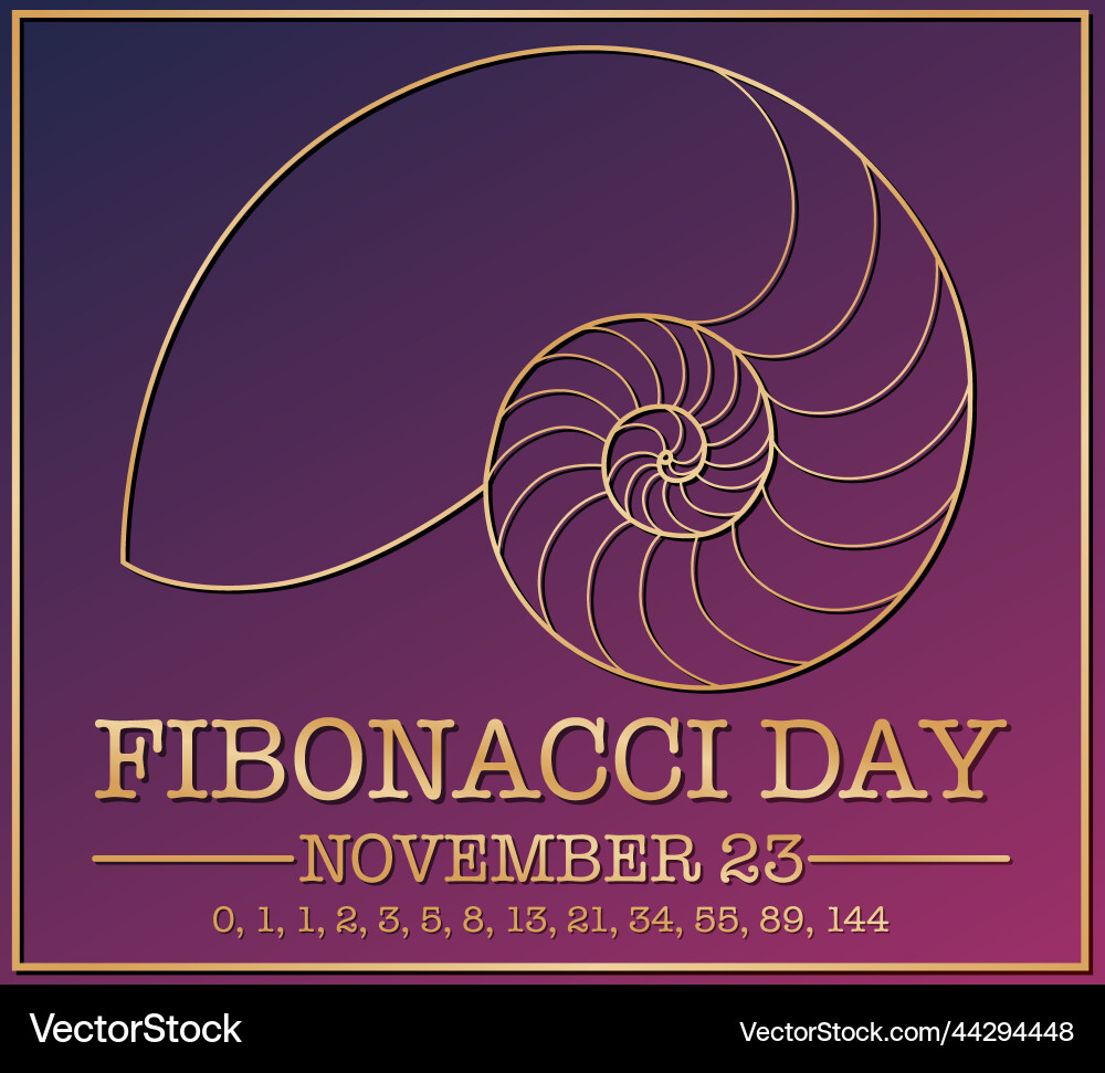 Fibonacci day poster design Fibonacci day poster design vector image
