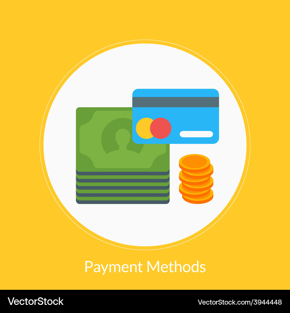 Flat design concept for payment methods vector image