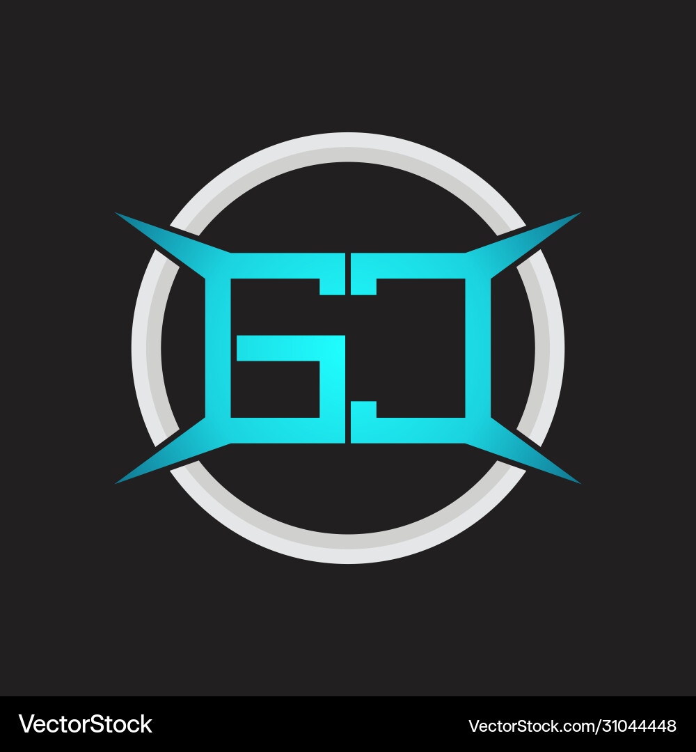Gc logo monogram with circle and four taper shape Gc logo monogram with circle and four taper shape Vector Image