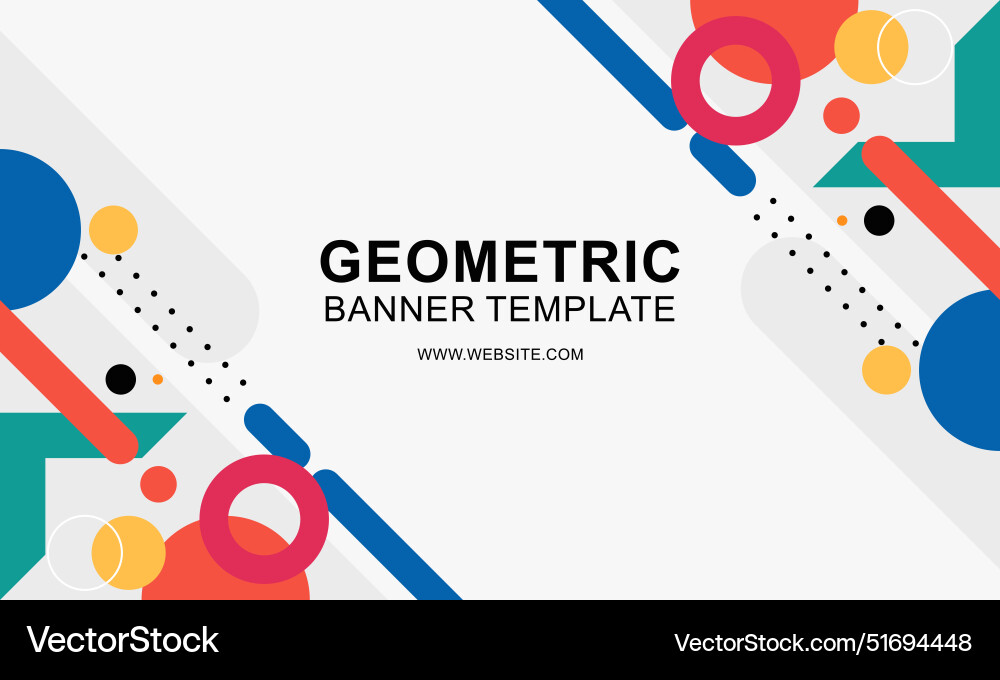 Gradient geometric pattern horizontal banner Vector Image