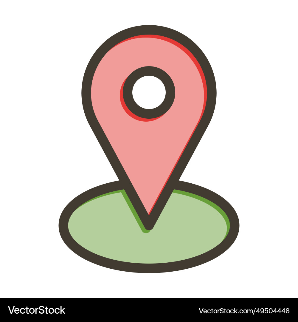 Map pointer thick line filled colors icon vector image