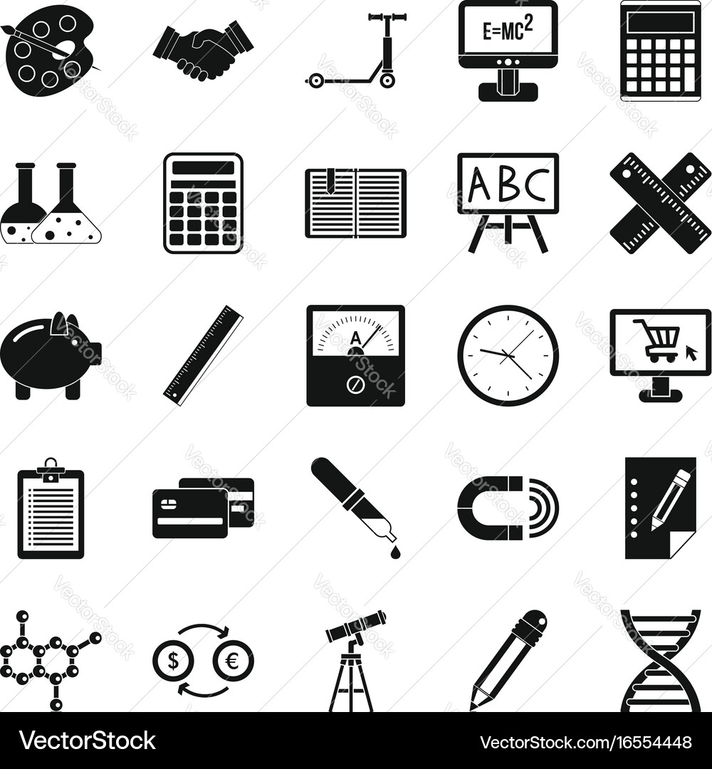 Numerator icons set simple style vector image