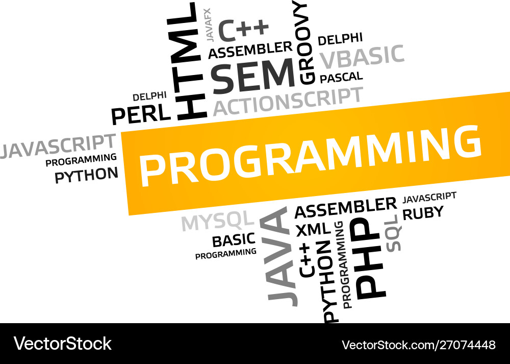 Programming word cloud tag graphic Vector Image