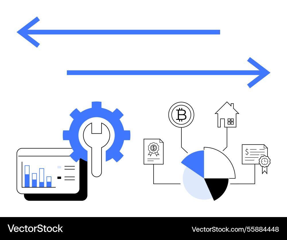Prozess-Workflow mit Datenvisualisierung Prozess-Workflow mit Datenvisualisierung vektorbild