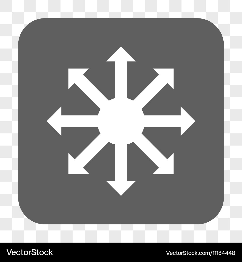 Radial arrows rounded square button vector image