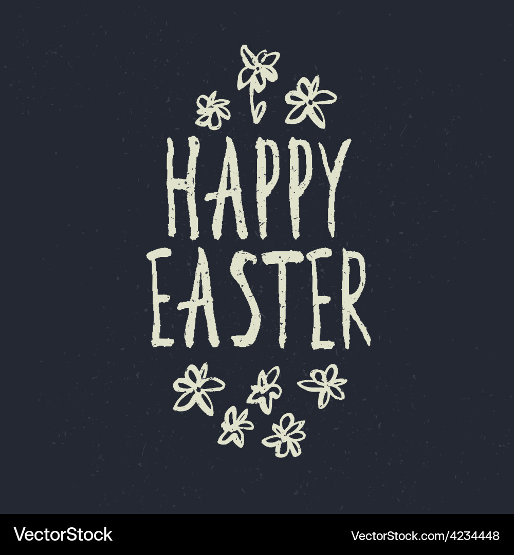 Rustic Easter Calligraphy Royalty Free Vector Image