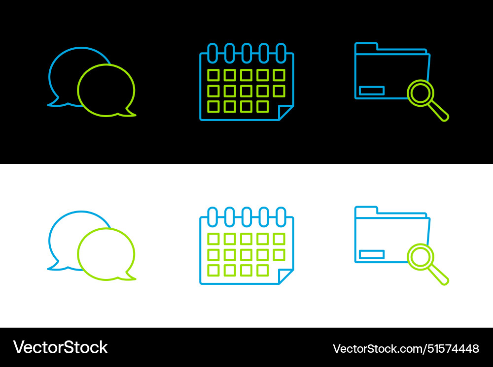 Set line search concept with folder speech bubble Set line search concept with folder speech bubble vector image