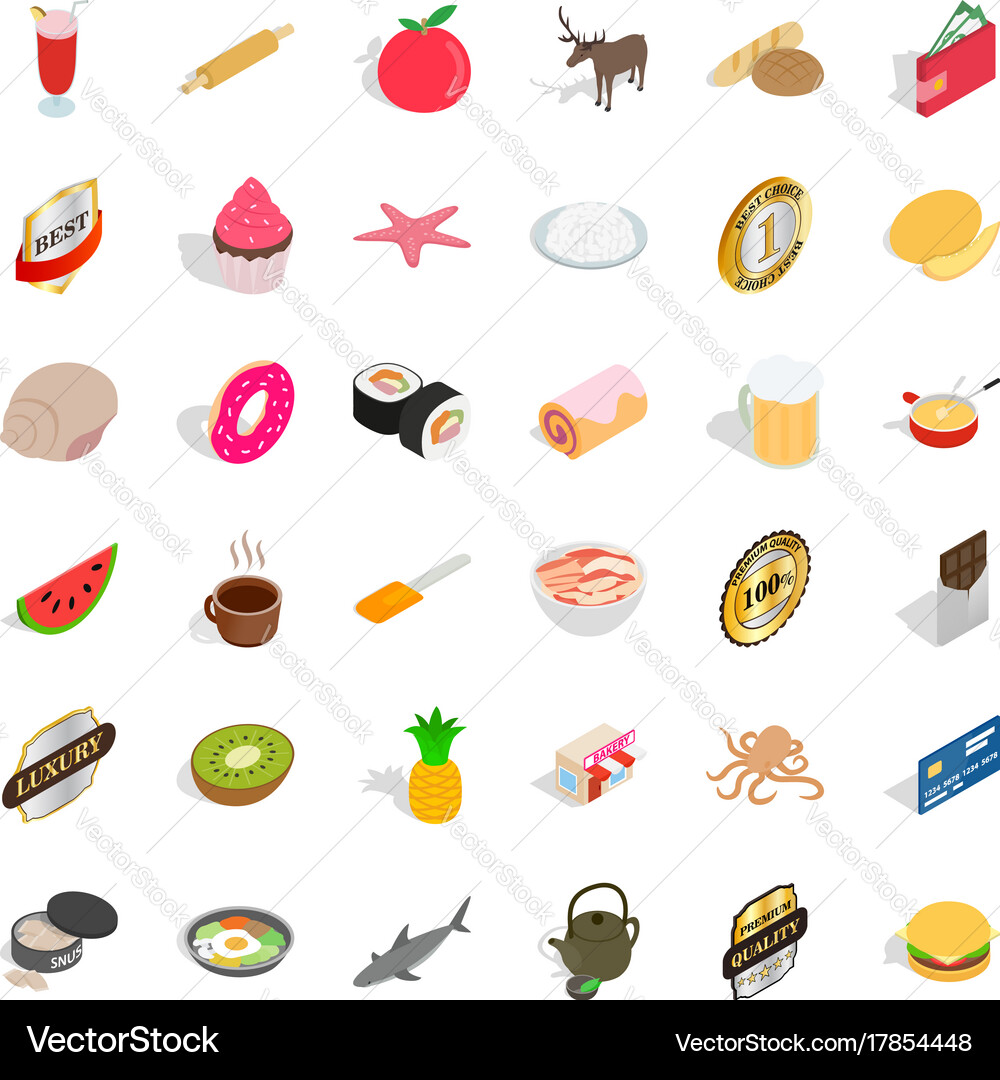 Shell icons set isometric style Vector Image