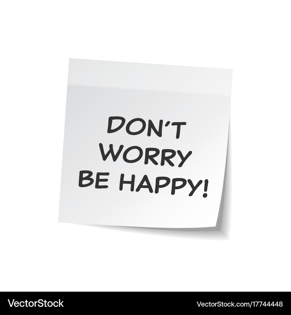 Sticky note with text and shadow isolated Vector Image