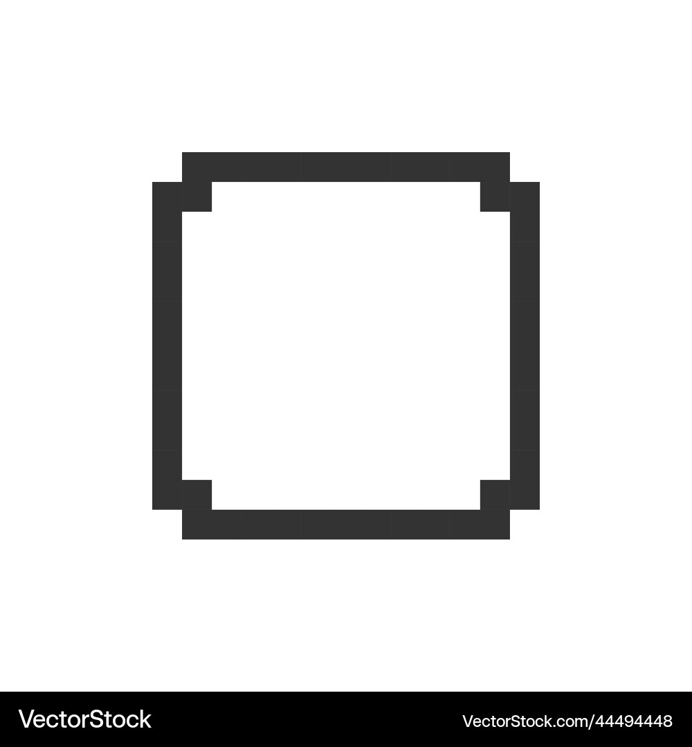 Stop button pixelated ui icon Stop button pixelated ui icon vector image