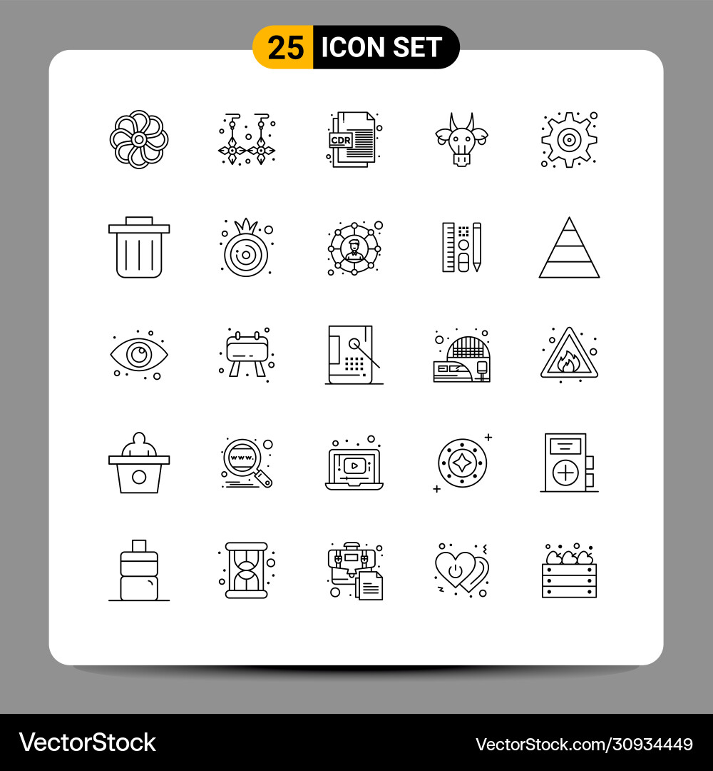 25 universal lines set for web and mobile Vector Image