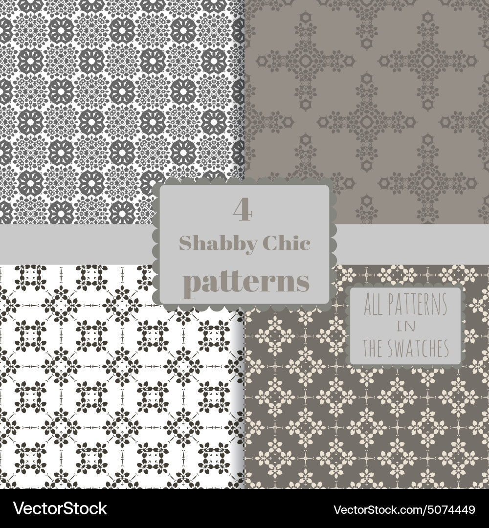 4 patterns set 7 vector image