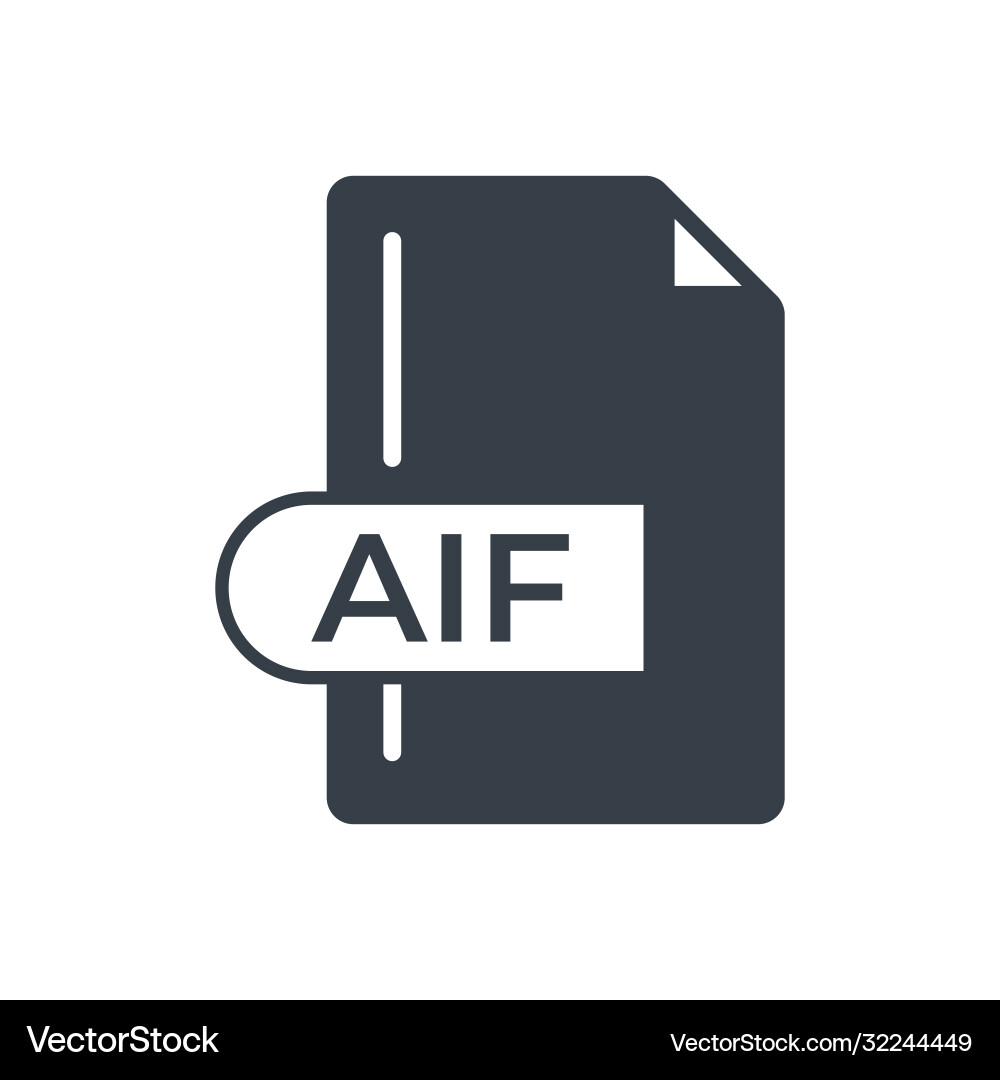 Aif file format icon extension filled vector image