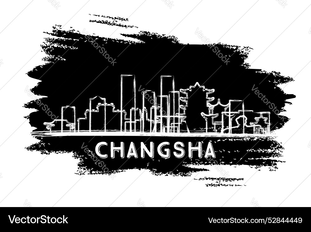 Changsha china city skyline silhouette hand drawn Changsha china city skyline silhouette hand drawn vector image